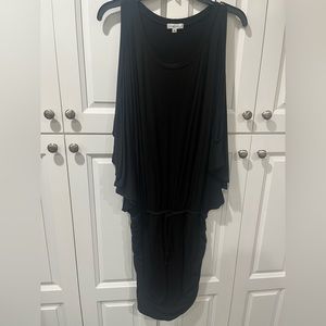 Black half flowy half tight dress